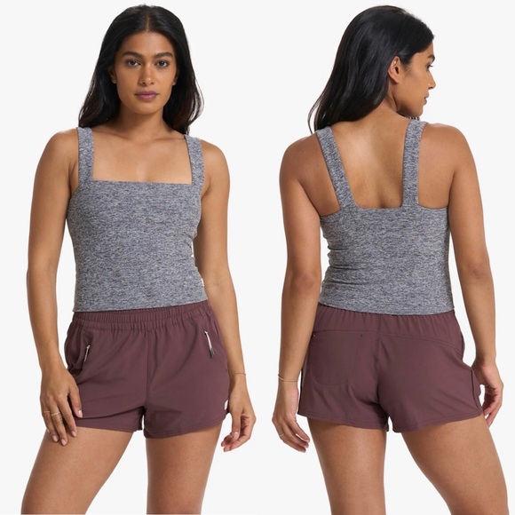 Vuori Tops - Vuori Elevation Square Neck Tank Top Heather Grey